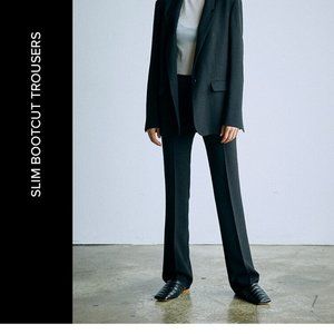 Front Row Slim Bootcut Trousers_Black
